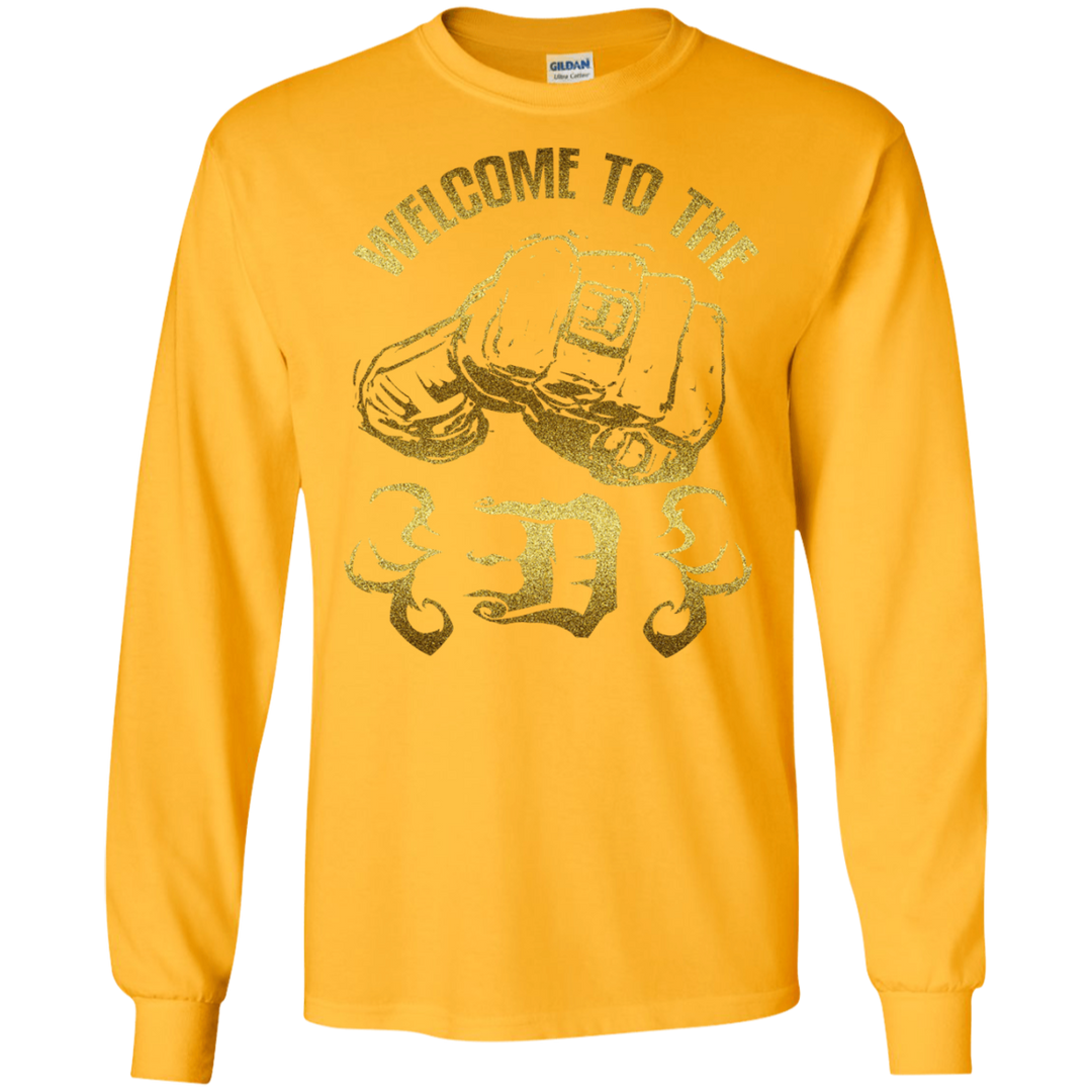 Welcome to the D Fist Gold Flames LS T-Shirt