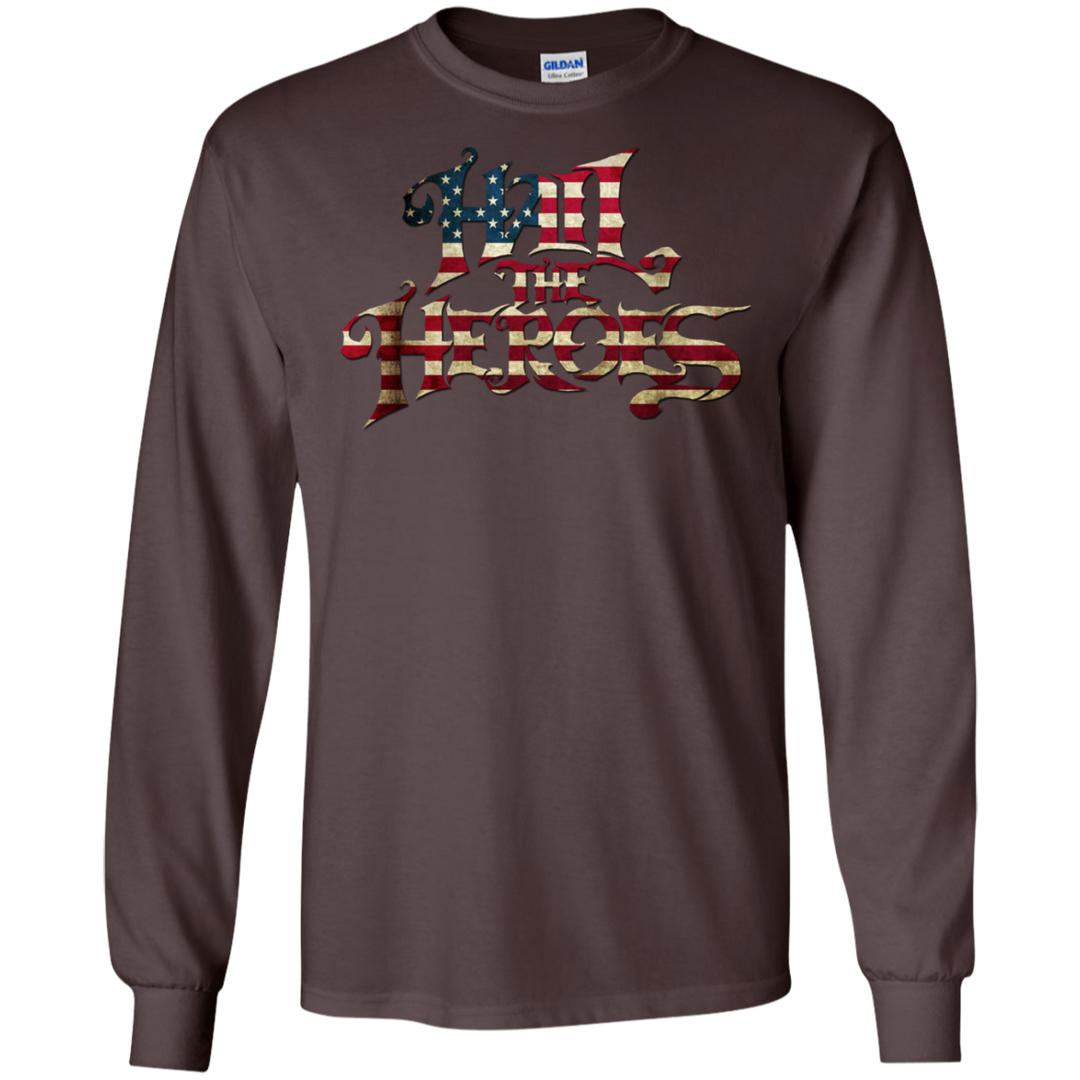 Hail the Heroes Stacked American Flag LS T-Shirt