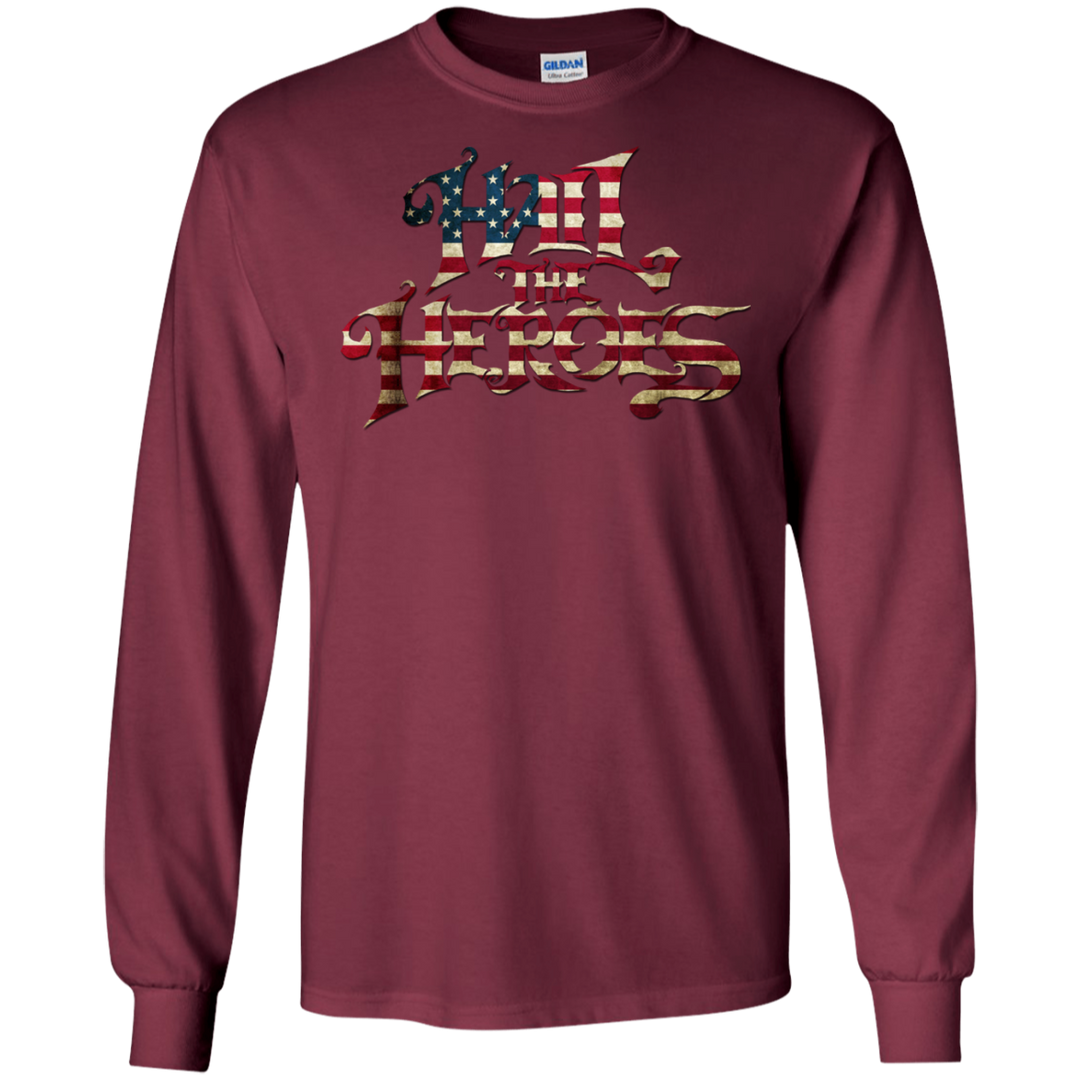 Hail the Heroes Stacked American Flag LS T-Shirt