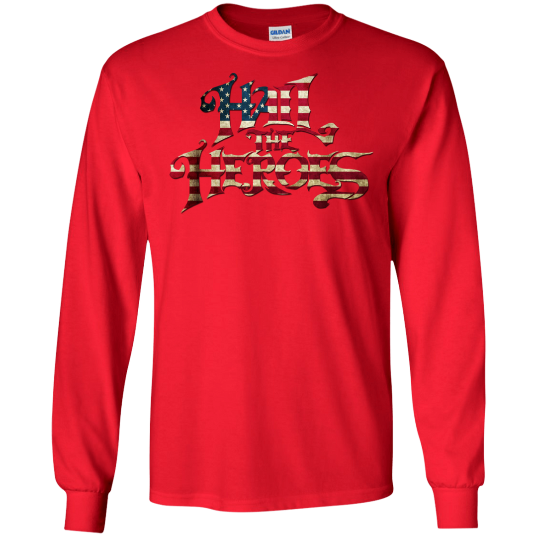 Hail the Heroes Stacked American Flag LS T-Shirt