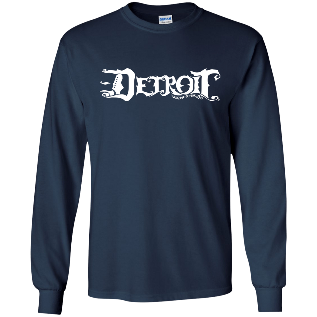 Detroit Guitar Top D White LS T-Shirt