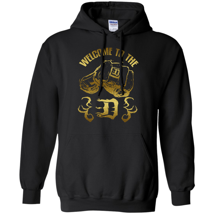 Welcome to the D Fist Flames Gold Hoodie