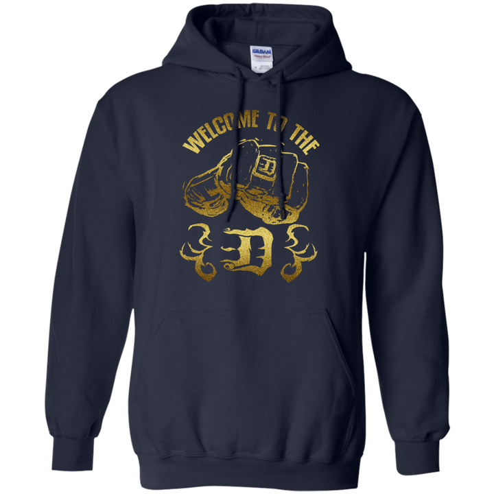 Welcome to the D Fist Flames Gold Hoodie