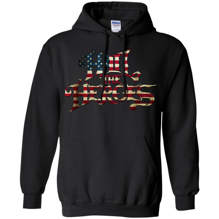 Hail the Heroes Stacked American Flag Hoodie