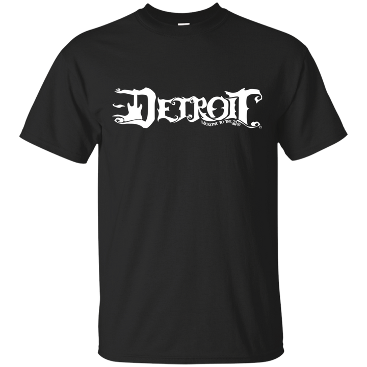 Detroit White Guitar D T-Shirt