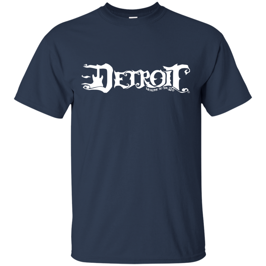 Detroit White Guitar D T-Shirt