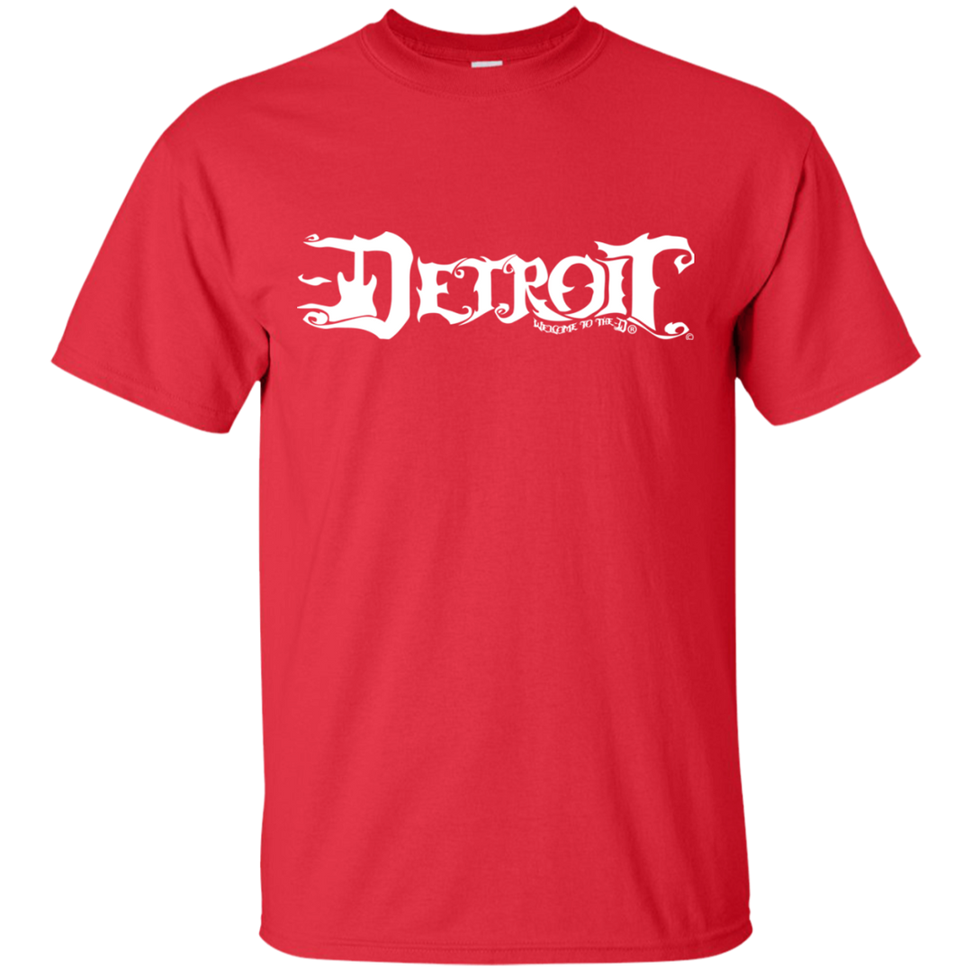 Detroit White Guitar D T-Shirt