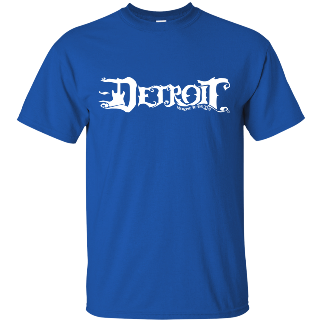 Detroit White Guitar D T-Shirt