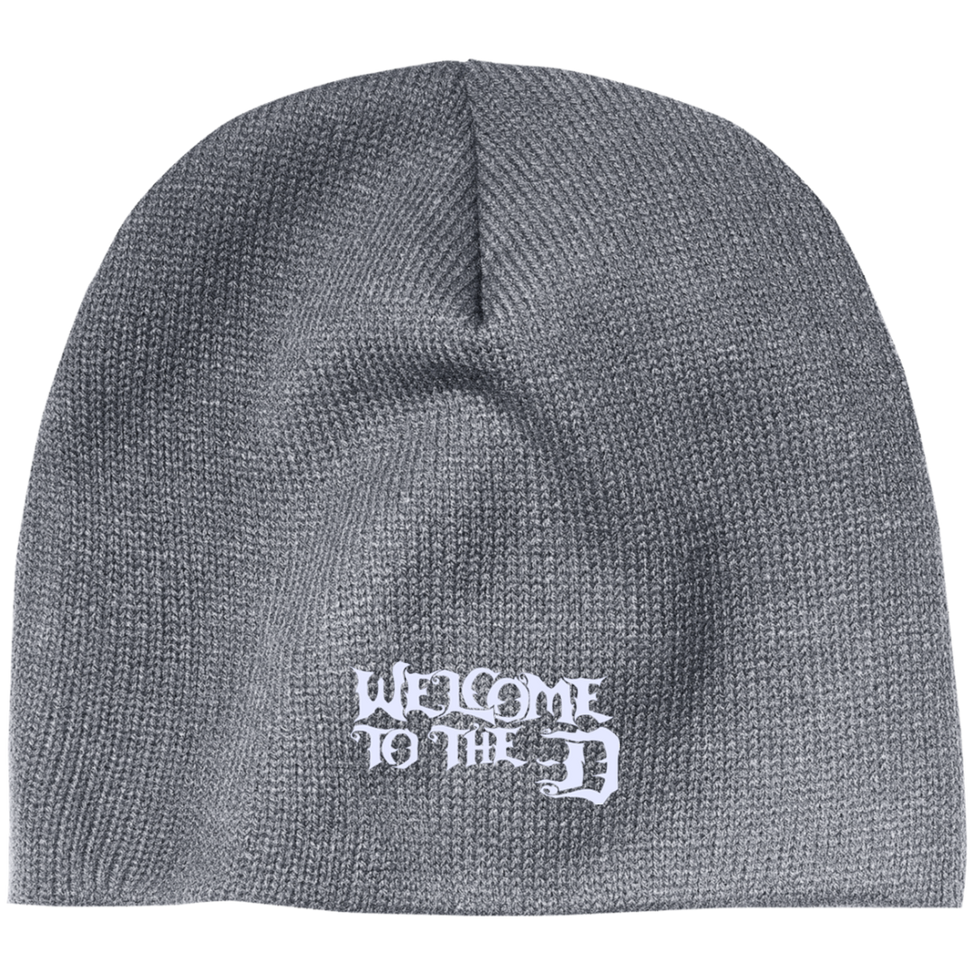 Welcome to the D White Beanie