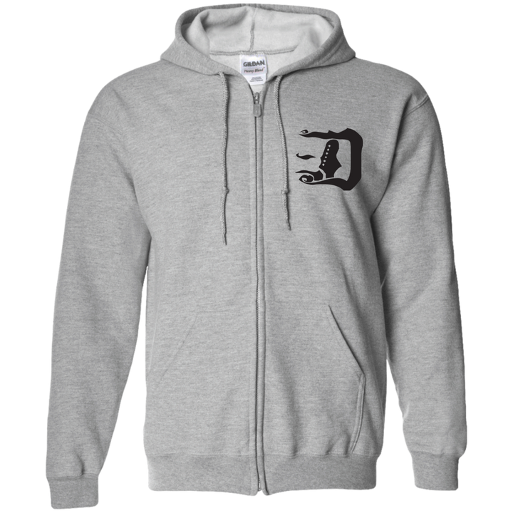 Guitar Top D Black Logo Zip Up Hooded Sweatshirt