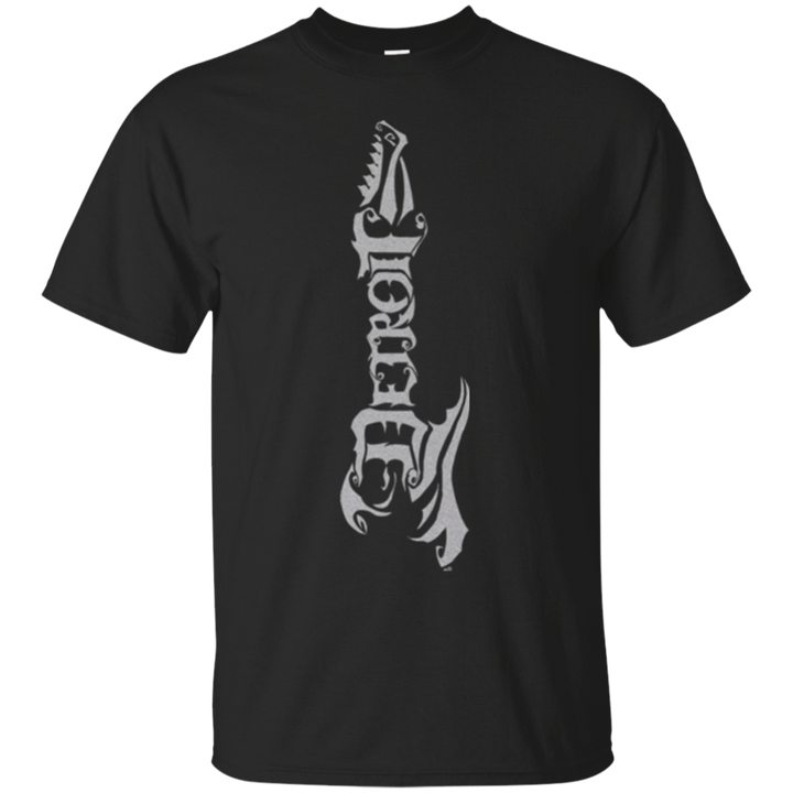 Guitar Detroit Silver Vertical T-Shirt