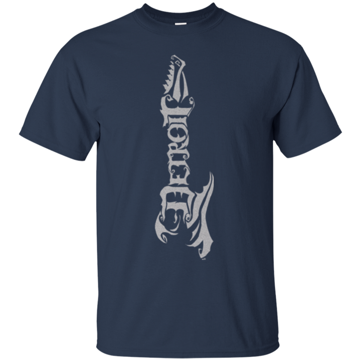 Guitar Detroit Silver Vertical T-Shirt