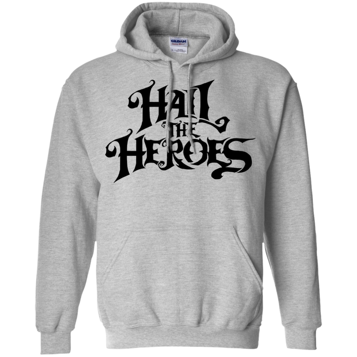 Hail the Heroes Stacked Black Hoodie