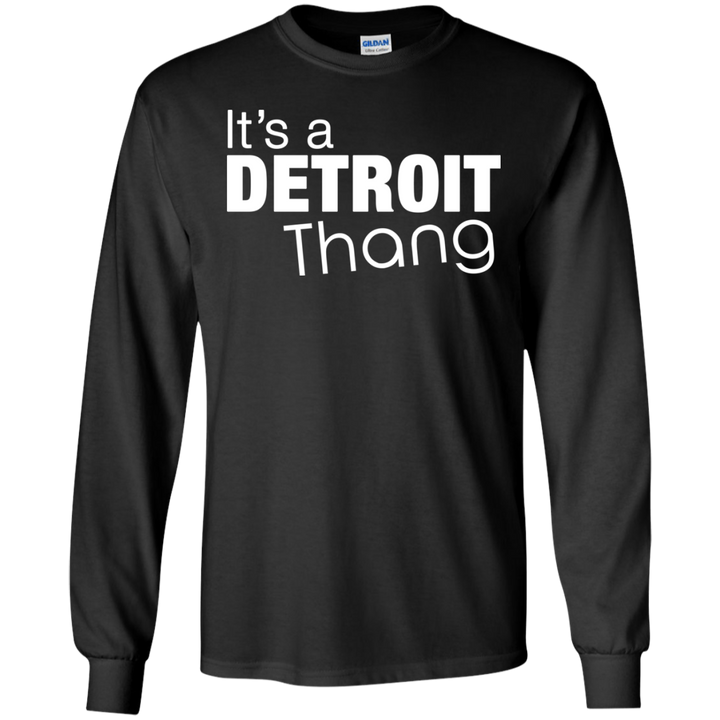 Detroit Thang White LS T-Shirt