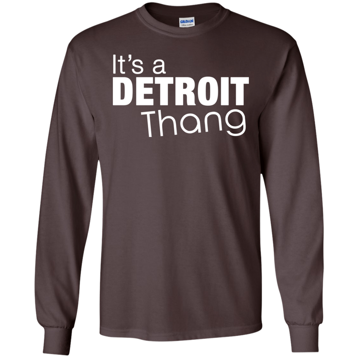 Detroit Thang White LS T-Shirt