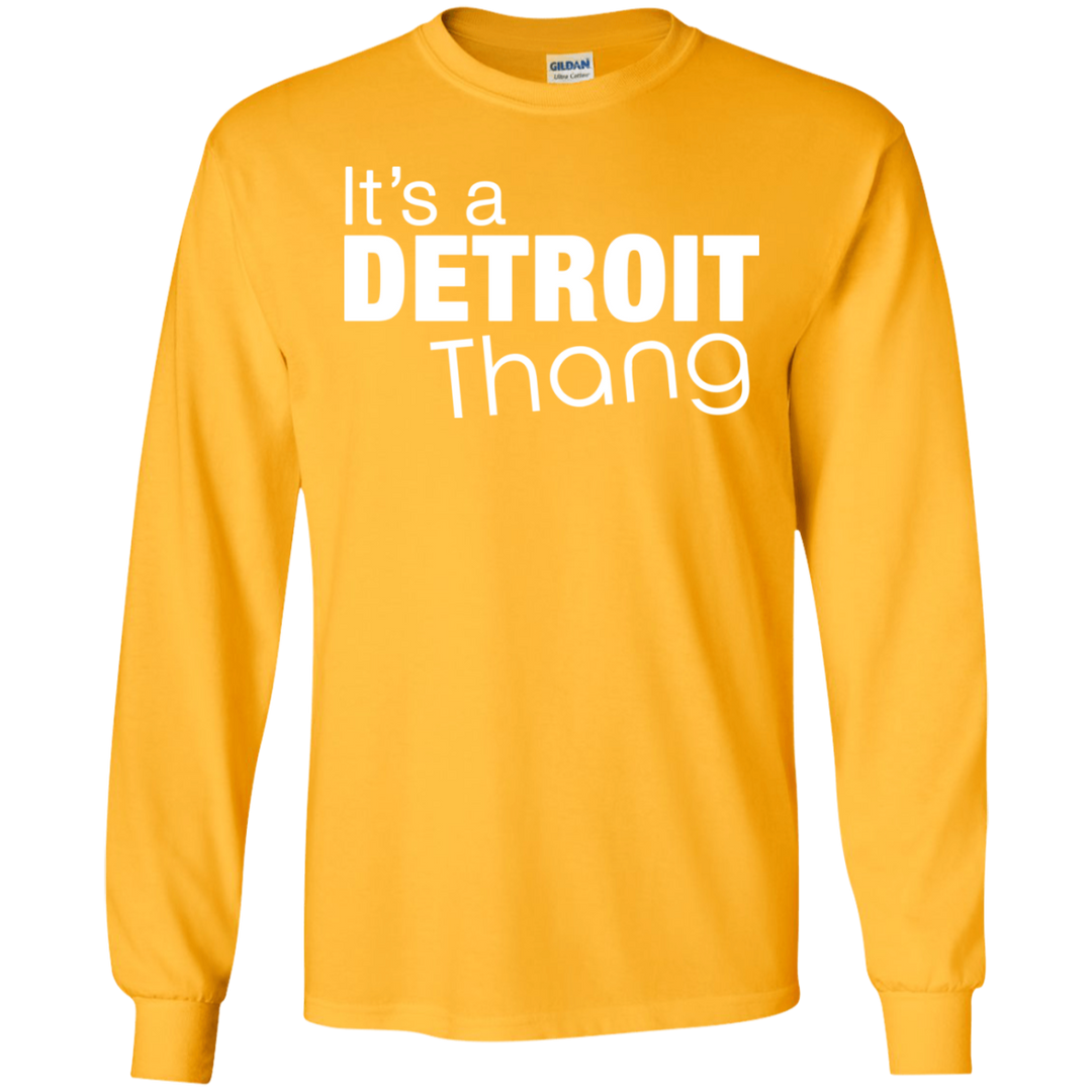 Detroit Thang White LS T-Shirt