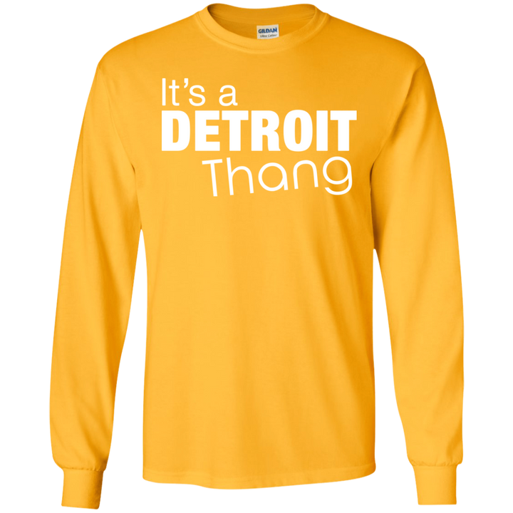 Detroit Thang White LS T-Shirt