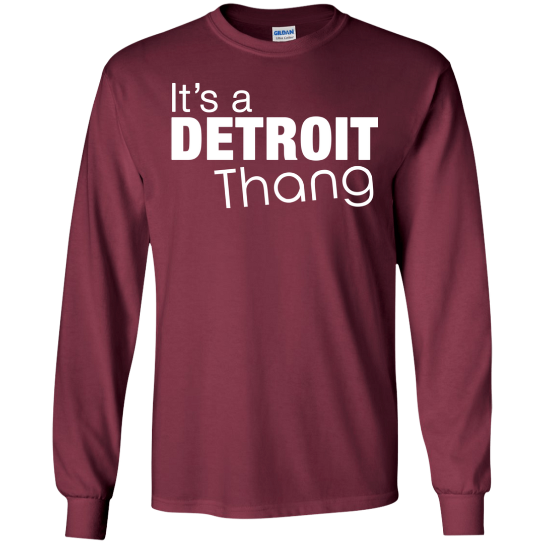 Detroit Thang White LS T-Shirt