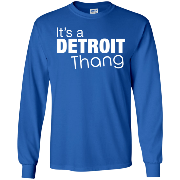 Detroit Thang White LS T-Shirt