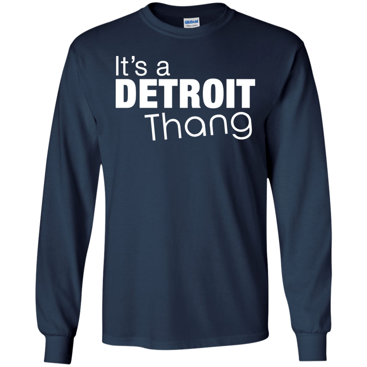 Detroit Thang White LS T-Shirt